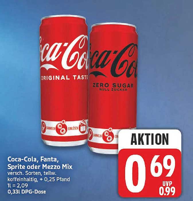 Coca-Cola, Fanta, Sprite oder Mezzo Mix