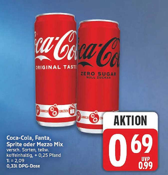 Coca-Cola, Fanta, Sprite oder Mezzo Mix