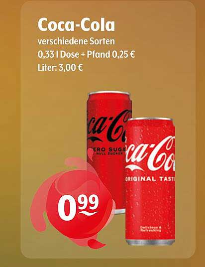 Coca-Cola verschiedene Sorten 0,33 l Dose + Pfand 0,25 €
