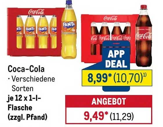 Coca-Cola · Verschiedene Sorten je 12 x 1-l-Flasche (zzgl. Pfand)