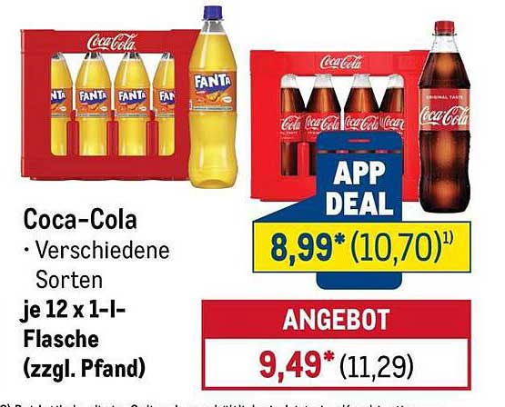 Coca-Cola • Verschiedene Sorten je 12 x 1-L-Flasche (zzgl. Pfand)