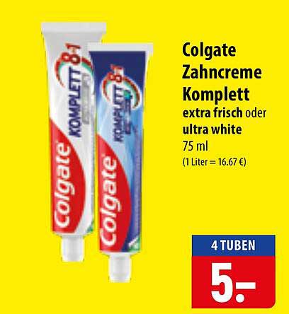 Colgate Zahncreme Komplett extra frisch oder ultra white 75 ml