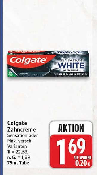 Colgate Zahncreme Sensation oder Max, versch. Varianten 75ml Tube