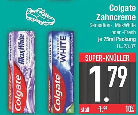 Colgate Zahnpasta Sensation-, MaxWhite oder -Fresh je 75ml Packung