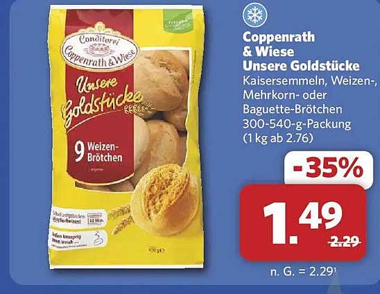Coppenrath & Wiese Unsere Goldstücke Kaiser-, Weizen-, Mehrkorn- oder Baguette-Brötchen 300-540-g-Packung