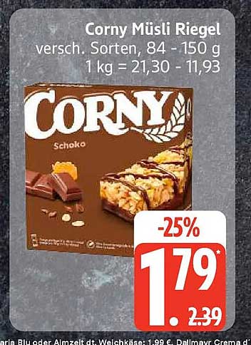 Corny Müsli Riegel versch. Sorten, 84 -150 g