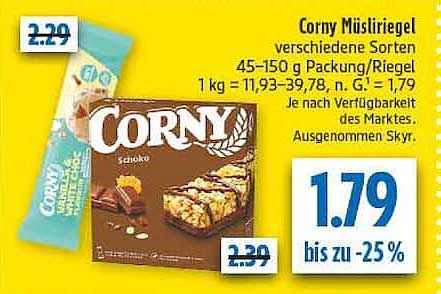 Corny Müsliriegel verschiedene Sorten