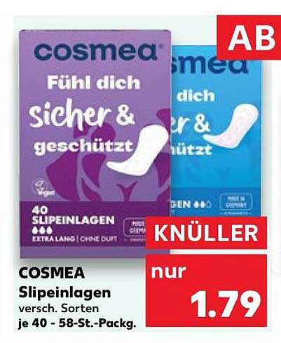 COSMEA Slipeinlagen versch. Sorten je 40 - 58-St.-Packg.