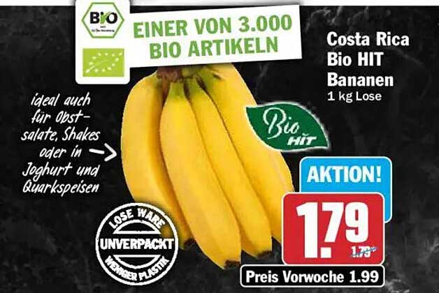 Costa Rica Bio HIT Bananen 1 kg Lose
