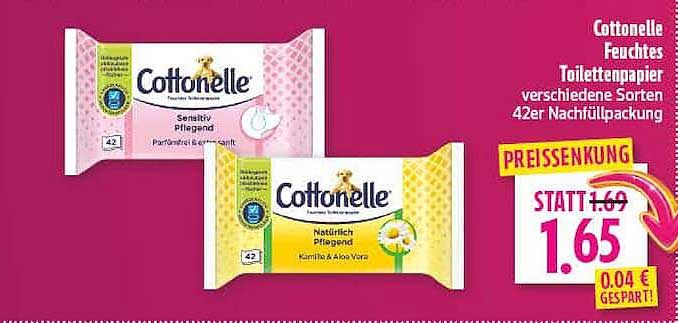Cottonelle Feuchtes Toilettenpapier verschiedene Sorten 42er Nachfüllpackung