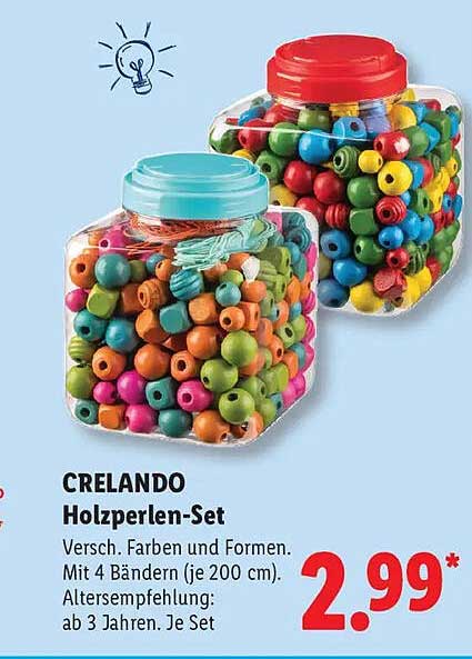 CRELANDO Holzperlen-Set