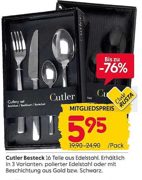 Cutler Besteck 16 Teile aus Edelstahl