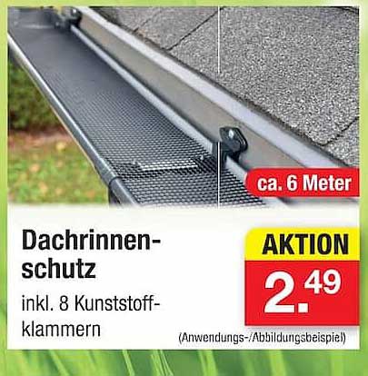 Dachrinnenschutz inkl. 8 Kunststoffklammern