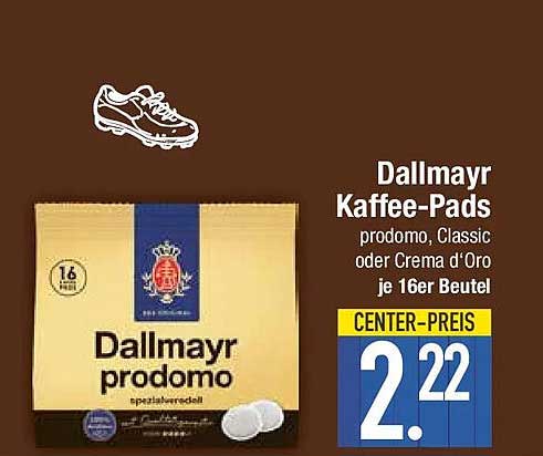 Dallmayr Kaffee-Pads prodomo, Classic oder Crema d'Oro je 16er Beutel