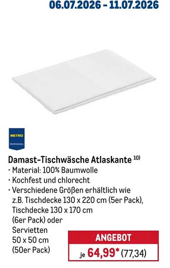 Damast-Tischwäsche Atlaskante
