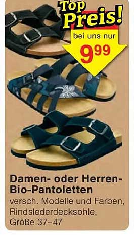 Damen- oder Herren-Bio-Pantoletten