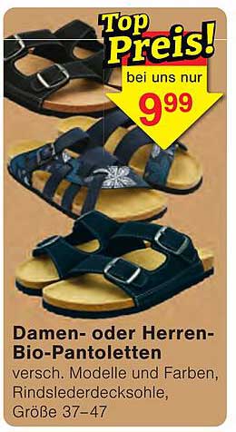 Damen- oder Herren-Bio-Pantoletten