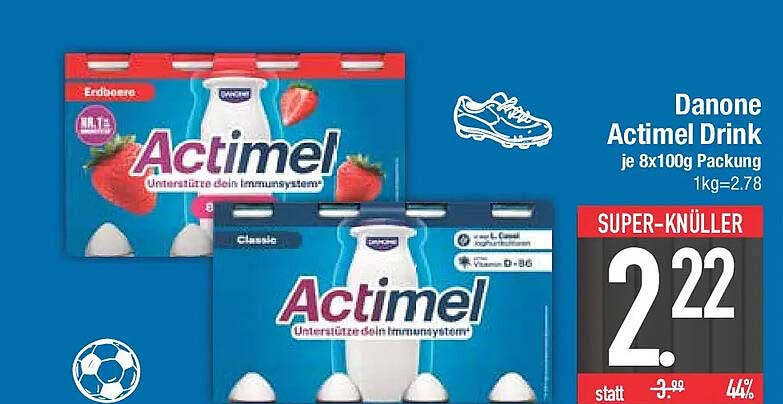 Danone Actimel Drink je 8x100g Packung 1kg=2.78