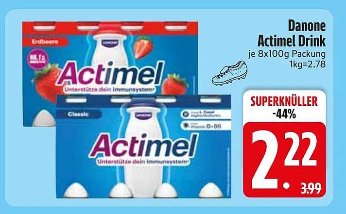 Danone Actimel Drink je 8x100g Packung 1kg=2.78