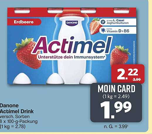Danone Actimel Drink versch. Sorten 8 x 100-g-Packung