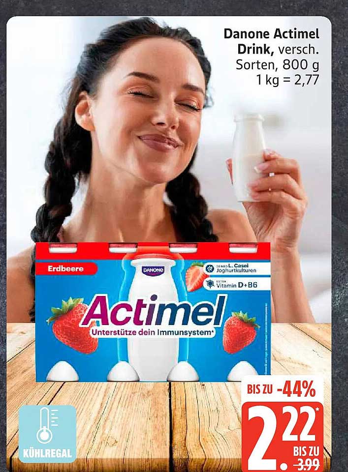 Danone Actimel Drink, versch. Sorten, 800 g 1 kg = 2,77