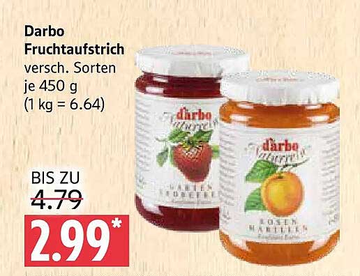 Darbo Fruchtaufstrich versch. Sorten je 450 g