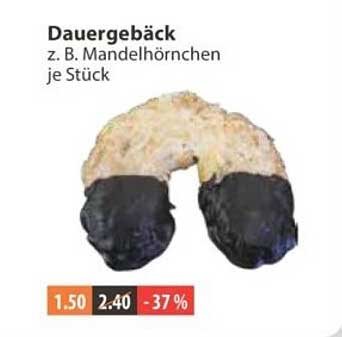 Dauergebäck z. B. Mandelhörnchen je Stück