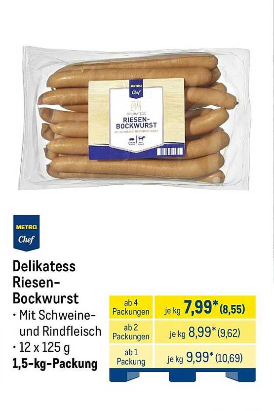 Delikatess Riesen-Bockwurst