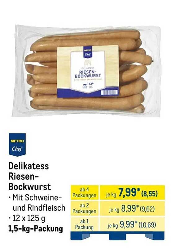 Delikatess Riesen-Bockwurst