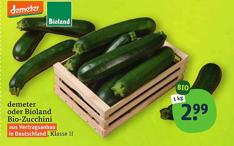 demeter oder Bioland Bio-Zucchini aus Vertragsanbau in Deutschland, Klasse II