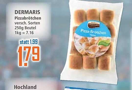 DERMARIS Pizzabrötchen versch. Sorten 250g Beutel 1kg = 7.16