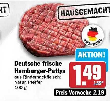 Deutsche frische Hamburger-Pattys