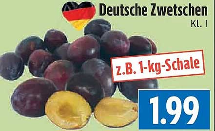 Deutsche Zwetschen Kl. I z.B. 1-kg-Schale