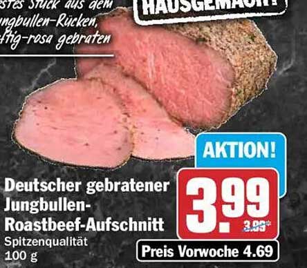 Deutscher gebratener Jungbullen-Roastbeef-Aufschnitt