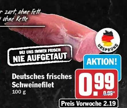 Deutsches frisches Schweinefilet 100 g