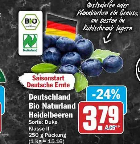 Deutschland Bio Naturland Heidelbeeren