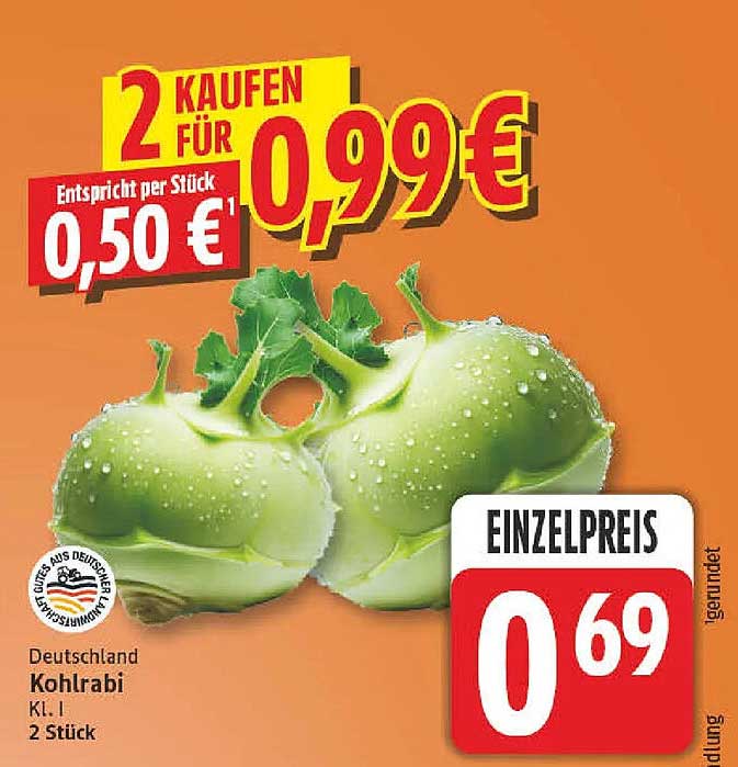 Deutschland Kohlrabi Kl. I 2 Stück