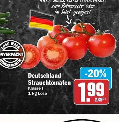 Deutschland Strauchtomaten Klasse I 1 kg Lose