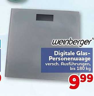 Digitale Glas-Personenwaage versch. Ausführungen, bis 180 kg