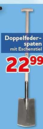 Doppelfeder-Spaten mit Eschenstiel