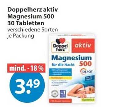 Doppelherz aktiv Magnesium 500 30 Tabletten verschiedene Sorten je Packung