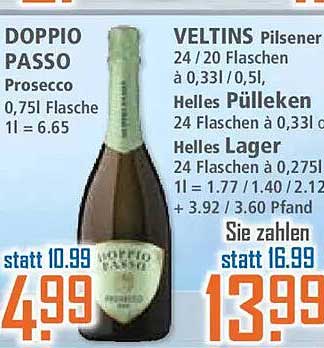 DOPPIO PASSO Prosecco, 0,75 l Flasche