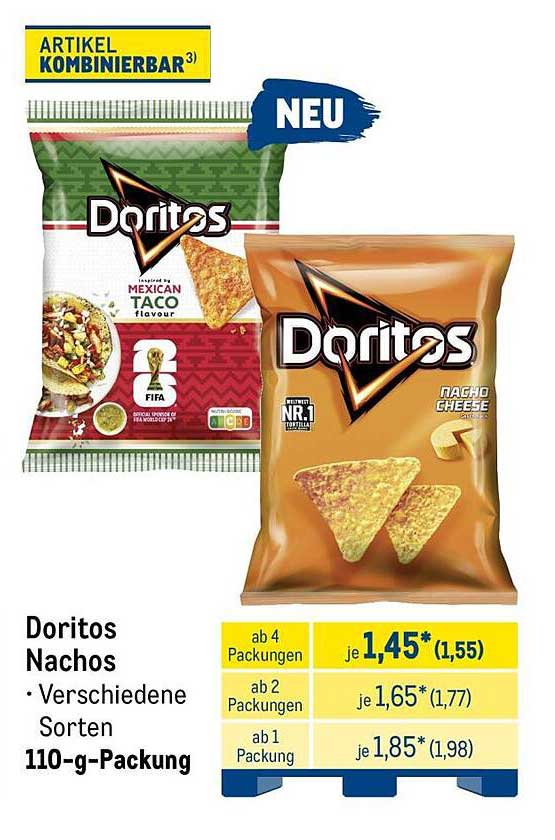 Doritos Nachos • Verschiedene Sorten 110-g-Packung
