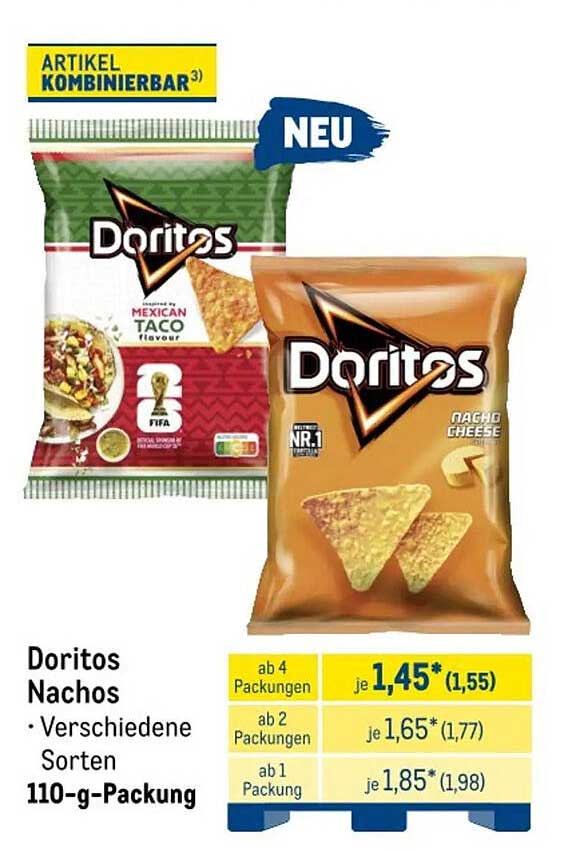 Doritos Nachos • Verschiedene Sorten • 110-g-Packung