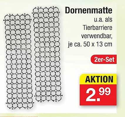 Dornematte u.a. als Tierbarriere verwendbar, je ca. 50 x 13 cm 2er-Set AKTION