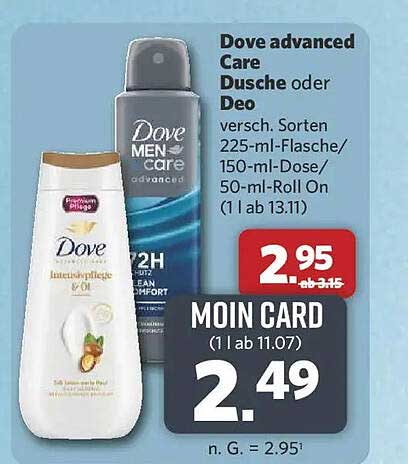 Dove advanced Care Dusche oder Deo