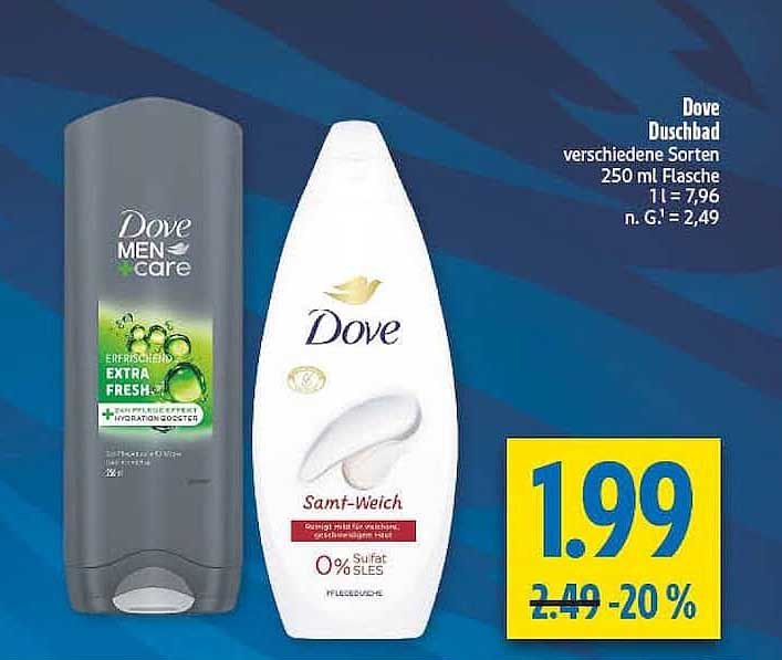 Dove Duschbad verschiedene Sorten 250 ml Flasche