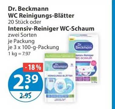 Dr. Beckmann WC Reinigungs-Blätter 20 Stück oder Intensiv-Reiniger WC-Schaum
