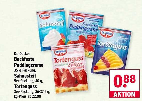 Dr. Oetker Backfeste Puddingcreme Sahneestief Tortenguss