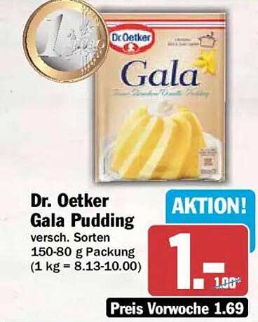 Dr. Oetker Gala Pudding versch. Sorten 150-80 g Packung (1 kg = 8.13-10.00)